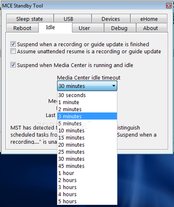 MCE Standby Tool screenshot 2