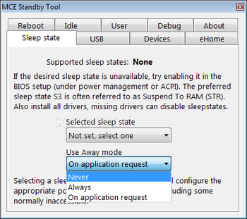 MCE Standby Tool screenshot 5