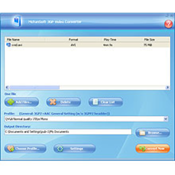McFunSoft 3GP Video Converter screenshot 3
