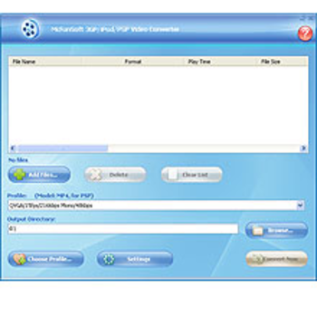 McFunSoft iPod/PSP/3GP Video Converter screenshot