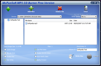 McFunSoft MP3 CD Burner screenshot