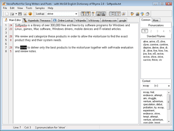 McGill English Dictionary of Rhyme with VersePerfect screenshot