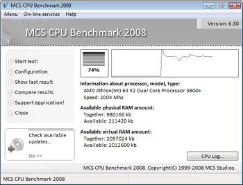 MCS CPU Benchmark 2008 screenshot