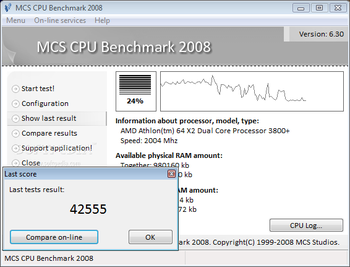 MCS CPU Benchmark 2008 screenshot 3