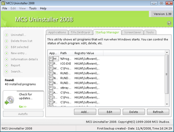 MCS Uninstaller 2008 screenshot 3