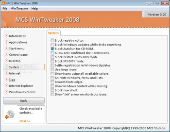 MCS WinTweaker 2008 screenshot 5