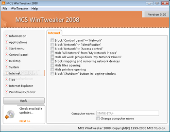 MCS WinTweaker 2008 screenshot 6