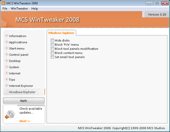MCS WinTweaker 2008 screenshot 8