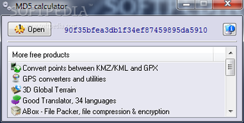 MD5 calculator screenshot