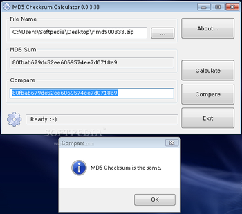 MD5 Checksum Calculator screenshot