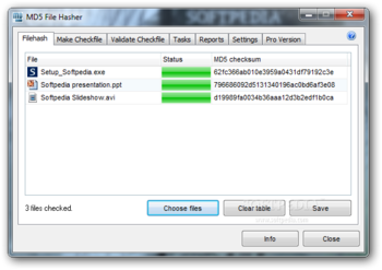 MD5 File Hasher screenshot