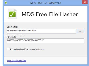 MD5 Free File Hasher screenshot