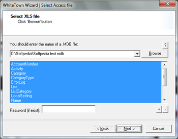 MDB to XLS Converter screenshot
