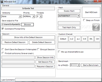 mdcrack GUI screenshot