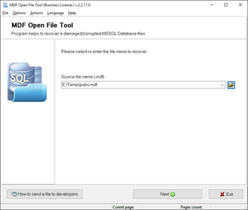 MDF Open File Tool screenshot