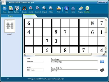 MDI to ePub Converter screenshot