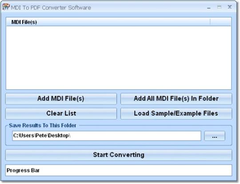 MDI To PDF Converter Software screenshot