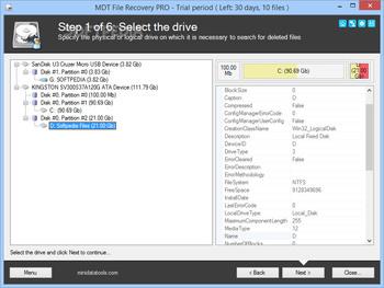 MDT FileRecovery PRO screenshot