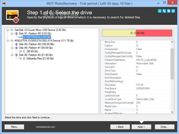 MDT PhotoRecovery screenshot