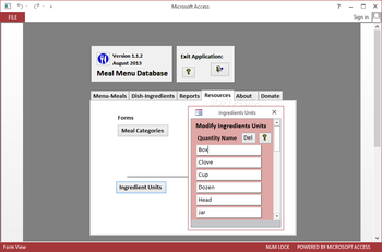 Meal Menu Database screenshot 10