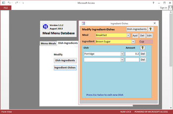 Meal Menu Database screenshot 6