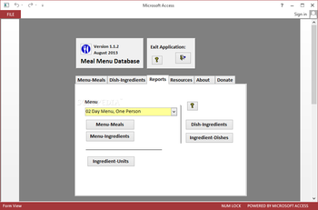 Meal Menu Database screenshot 7