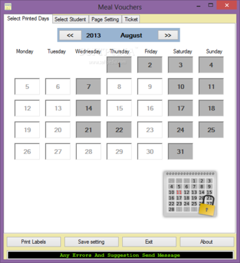Meal Vouchers screenshot