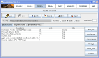 Mealformation Recipe Manager screenshot