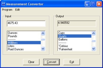 Measurement Convertor screenshot