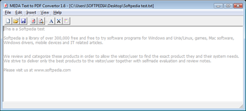 MEDA Text to PDF screenshot