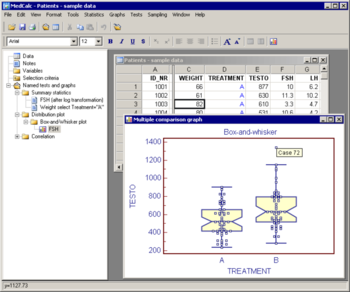 MedCalc Statistical Software screenshot