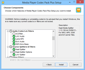 Media Player Codec Pack Plus screenshot 2