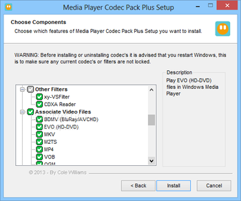 Media Player Codec Pack Plus screenshot 3