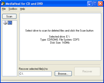 MediaHeal for CD and DVD screenshot