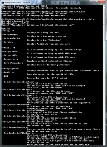 MediaInfo CLI screenshot