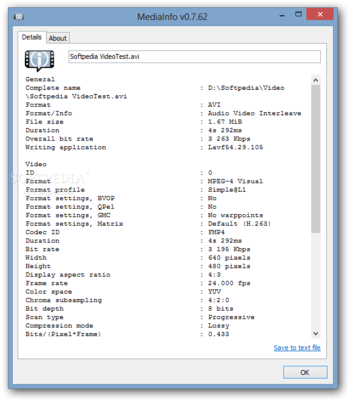 MediaInfo Lite screenshot