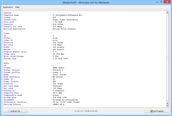 MediaInfoXP screenshot