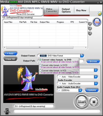 MediaSanta AVI DIVX MPEG RMVB WMV to DVD Converter screenshot 2