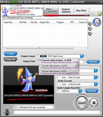 MediaSanta AVI DIVX MPEG RMVB WMV to DVD Converter screenshot 3
