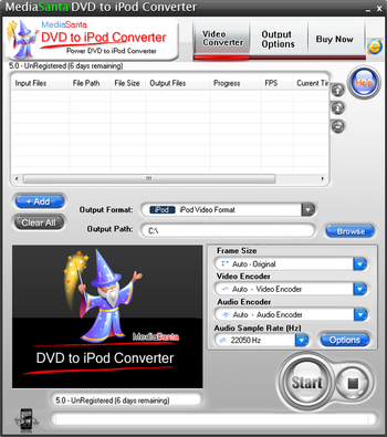MediaSanta DVD to iPod Converter screenshot