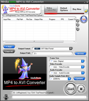 MediaSanta MP4 to AVI Converter screenshot