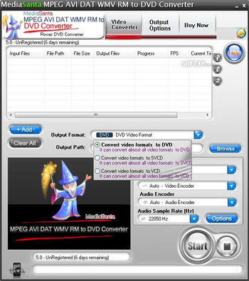MediaSanta MPEG AVI DAT WMV RM to DVD Converter screenshot 3