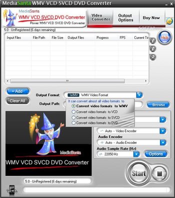 MediaSanta WMV VCD SVCD DVD Converter screenshot 2