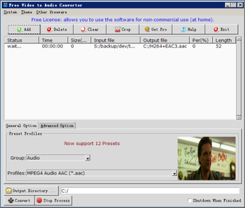 MediaSoft Free Video to Audio Converter screenshot