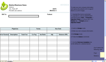 Medical Invoice Template screenshot