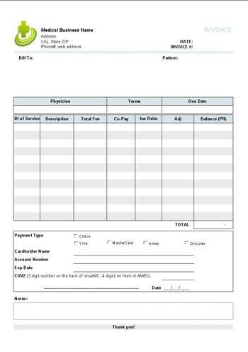 Medical Invoice Template screenshot 2