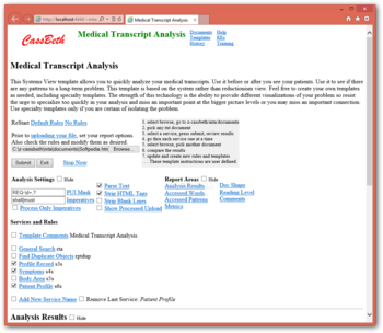 Medical Transcript Analysis screenshot