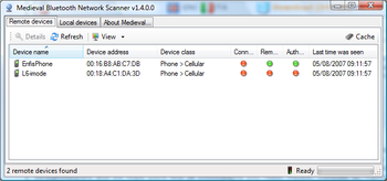 Medieval Bluetooth Network Scanner screenshot
