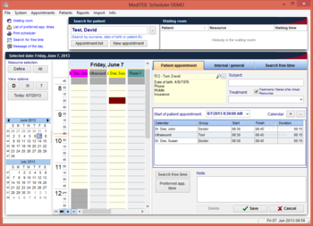 MedITEX Scheduler screenshot