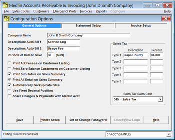 Medlin Accounts Receivable and Invoicing screenshot